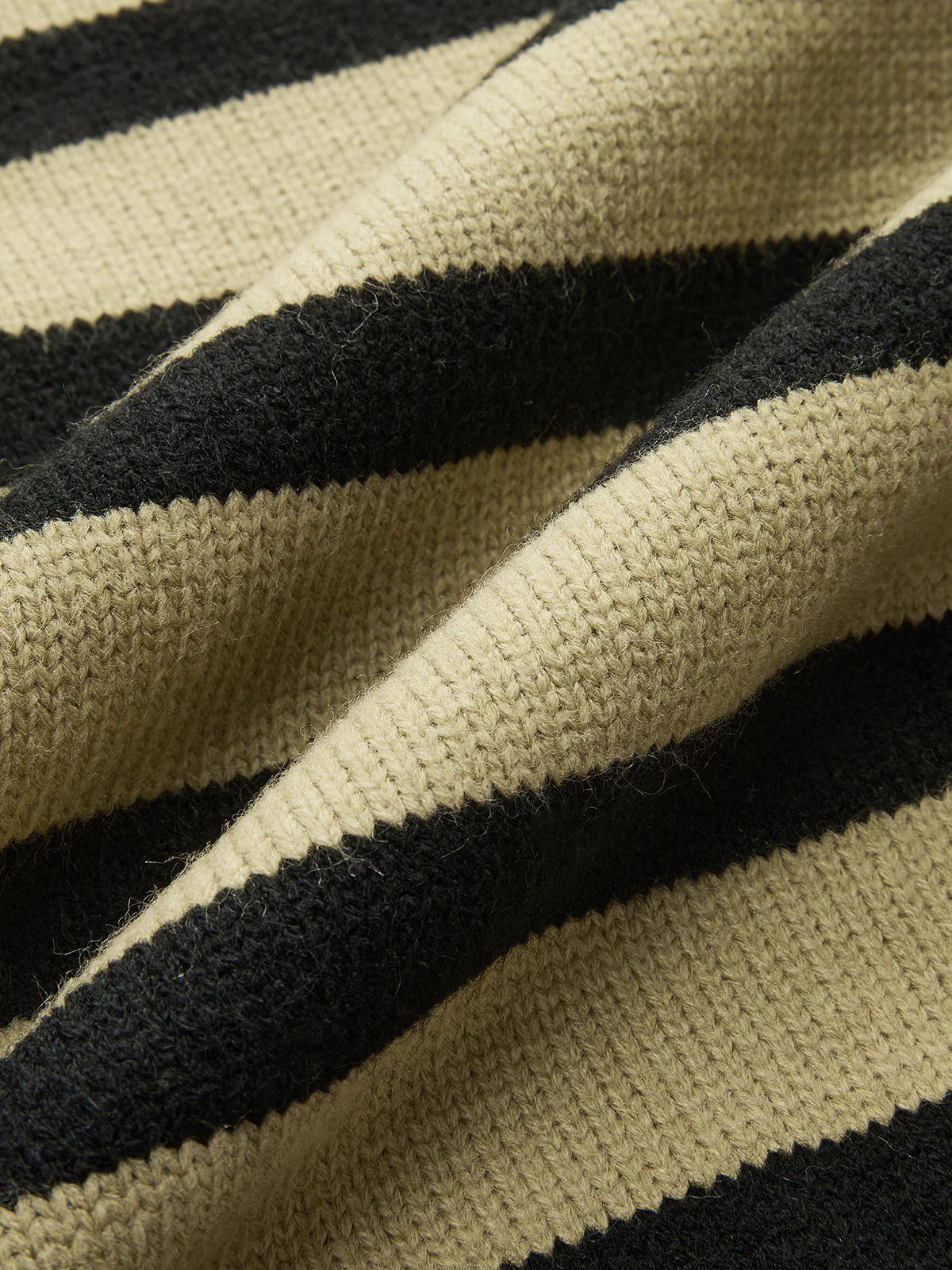 Asymmetric Zip Collar Striped Sweater - Wholesalesil