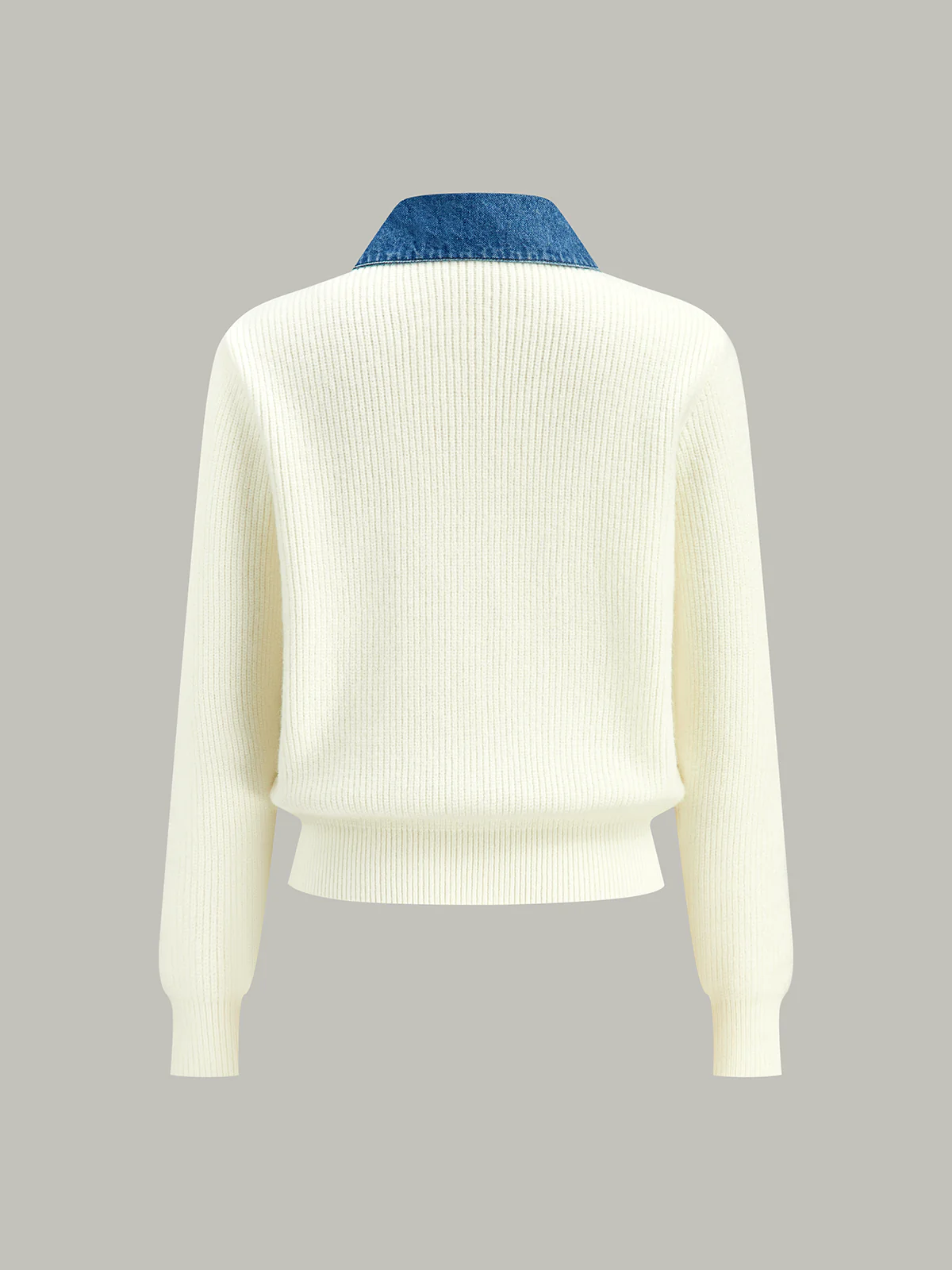 Denim Trim Button Knit Cardigan - Wholesalesil