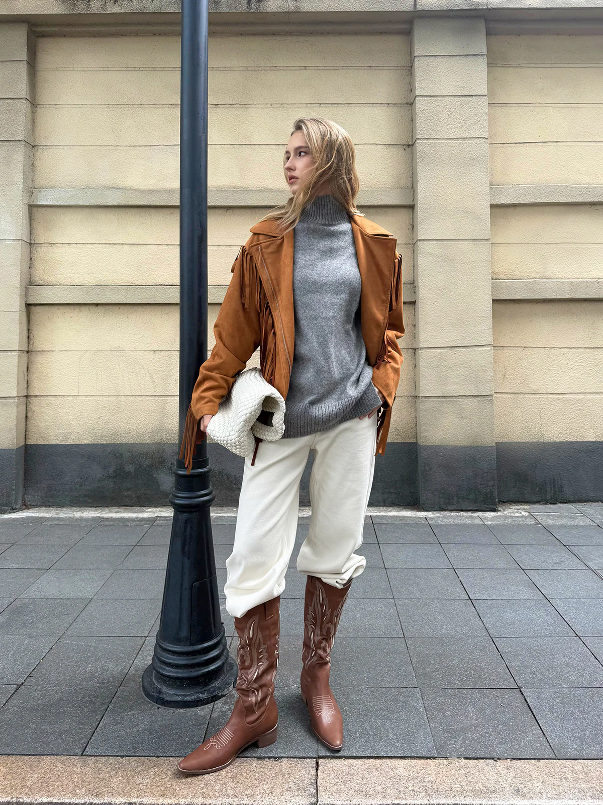 Lapel Collar Fringe Jacket - Wholesalesil