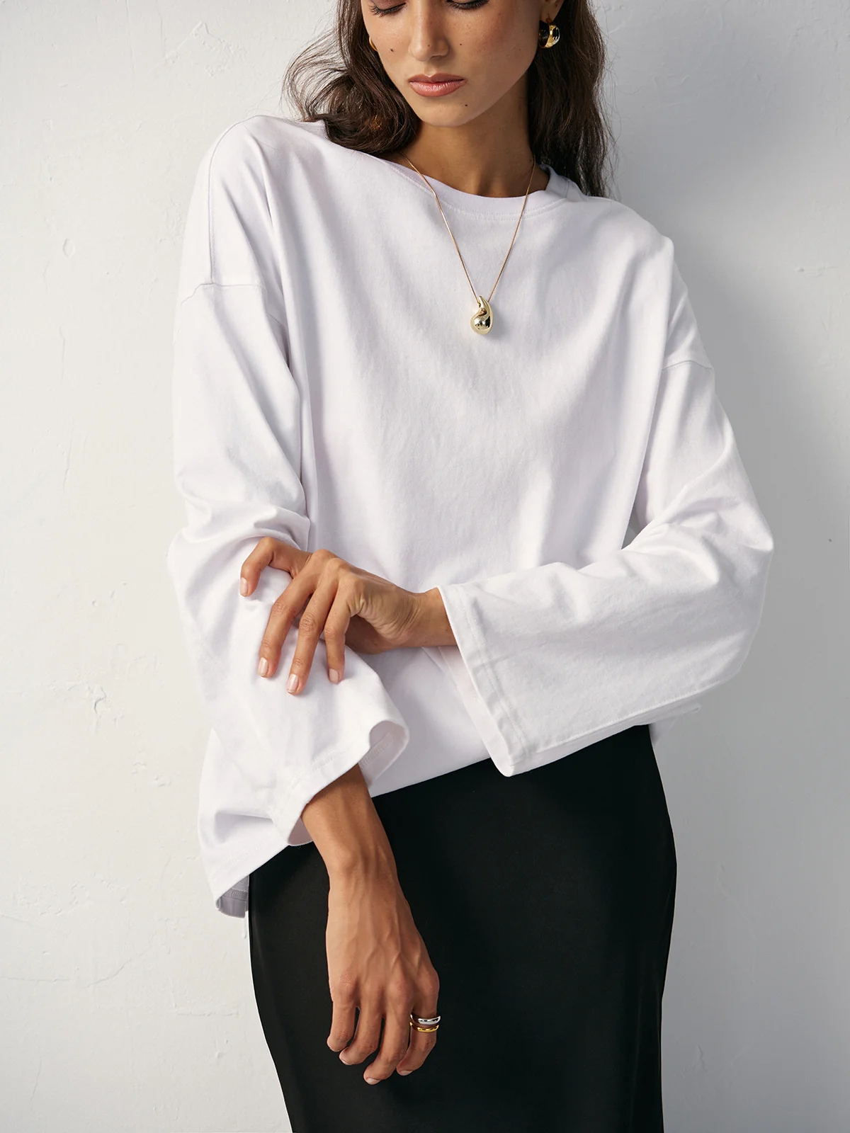 Long Sleeve Cotton T-Shirt - Wholesalesil