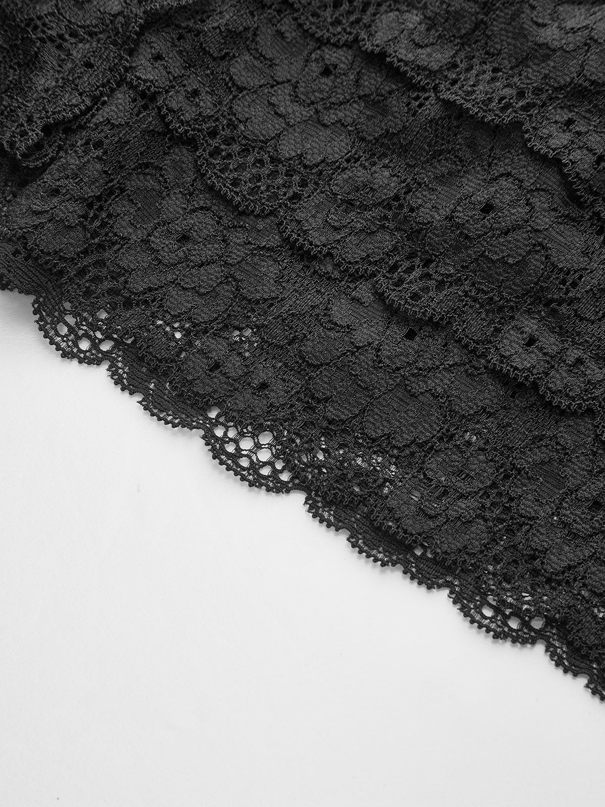 Semi-Sheer Lace Trim Pearl Button Top - Wholesalesil