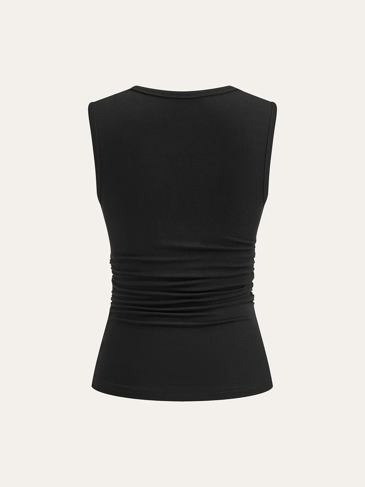 Asymmetric Ruched Top with Buckle Detail - Wholesalesil