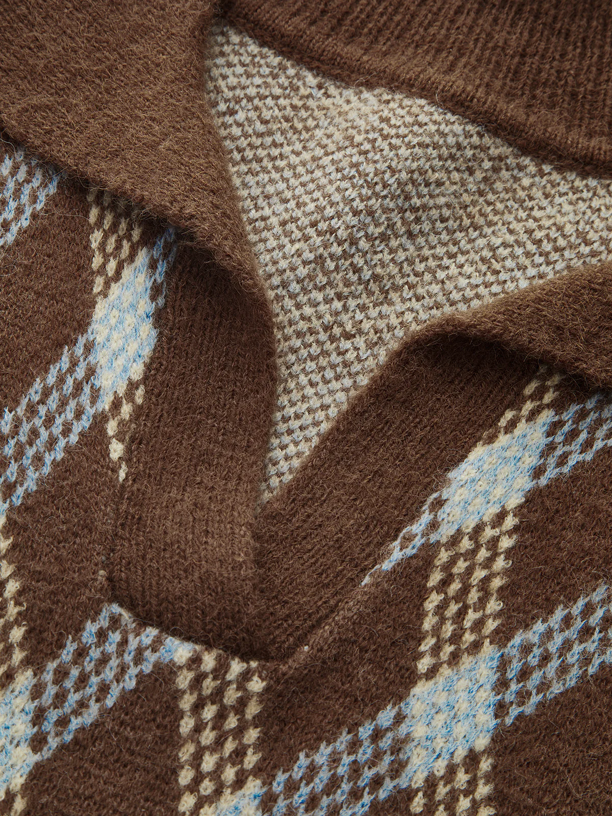 Argyle Patterned Collared Knit Sweater - Wholesalesil