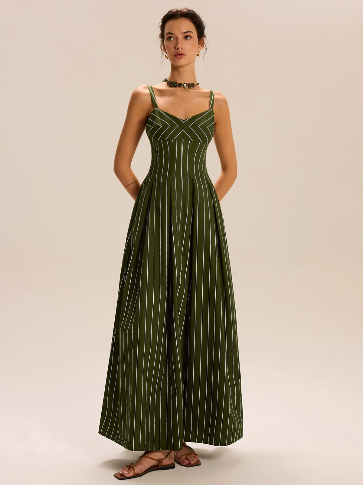 Striped Maxi Dress - Wholesalesil