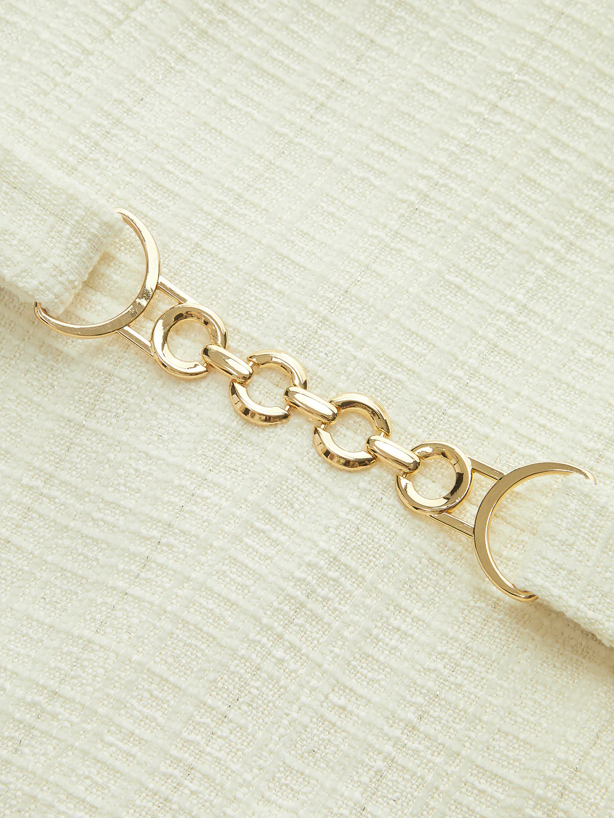 Metal Detail Tweed Belted Mini Dress - Wholesalesil