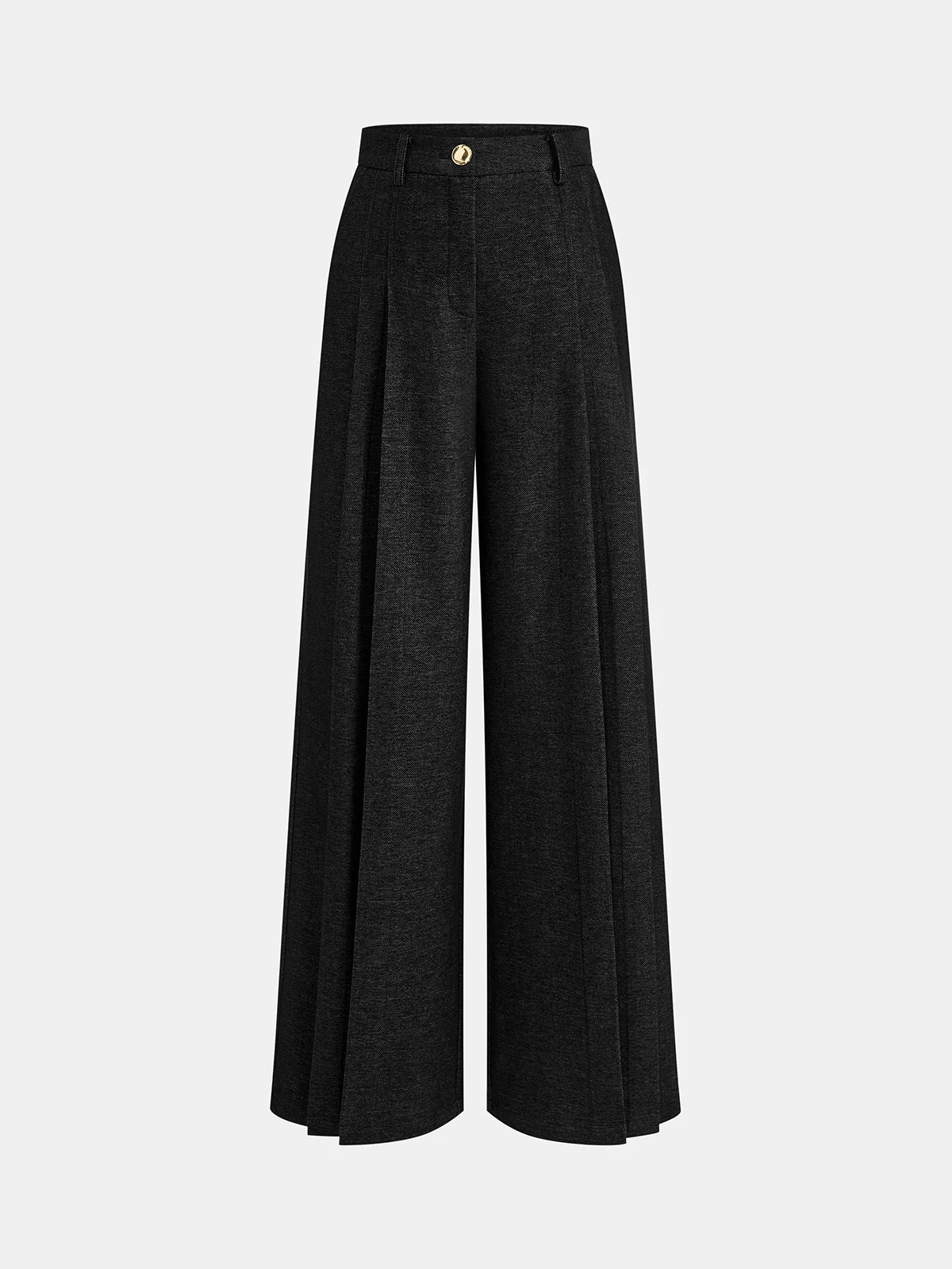 Mid-Waisted Pleated Wide-Leg Pants - Wholesalesil