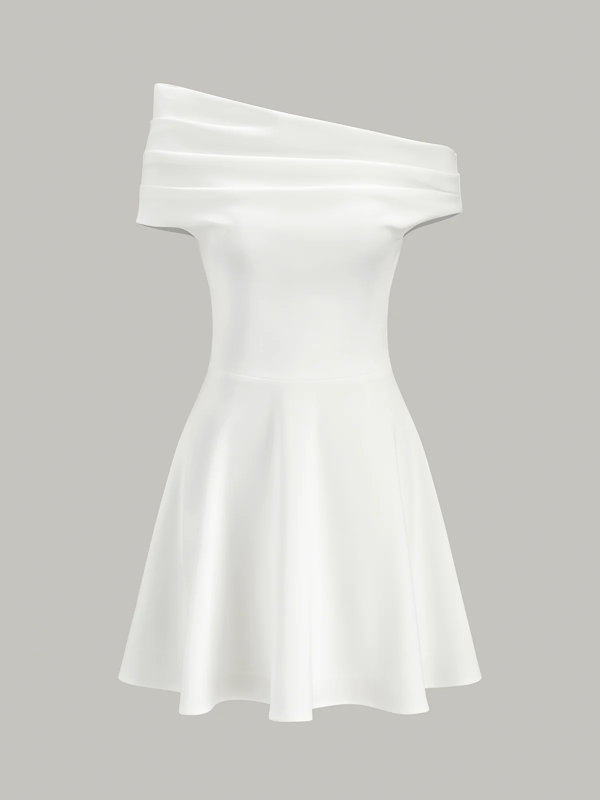 Off-Shoulder Ruched Flare Dress - Wholesalesil