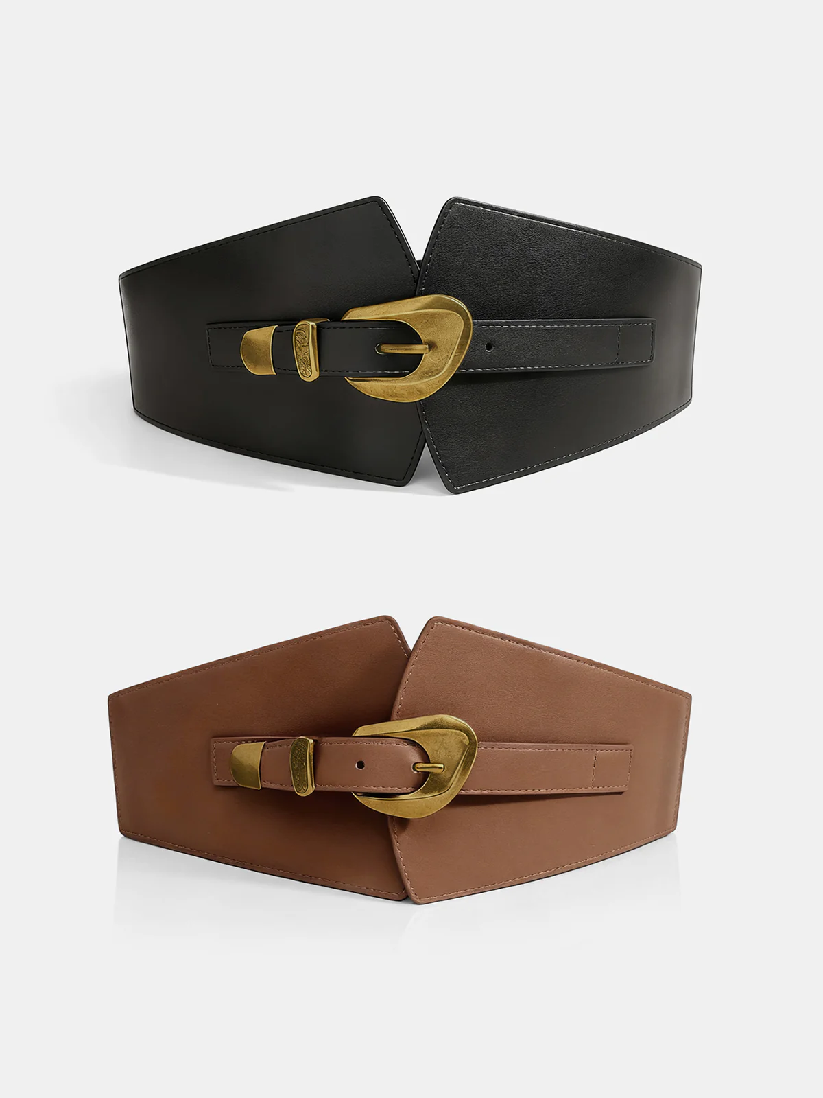 Metal Buckle Wide Elastic Waist Belt - Wholesalesil