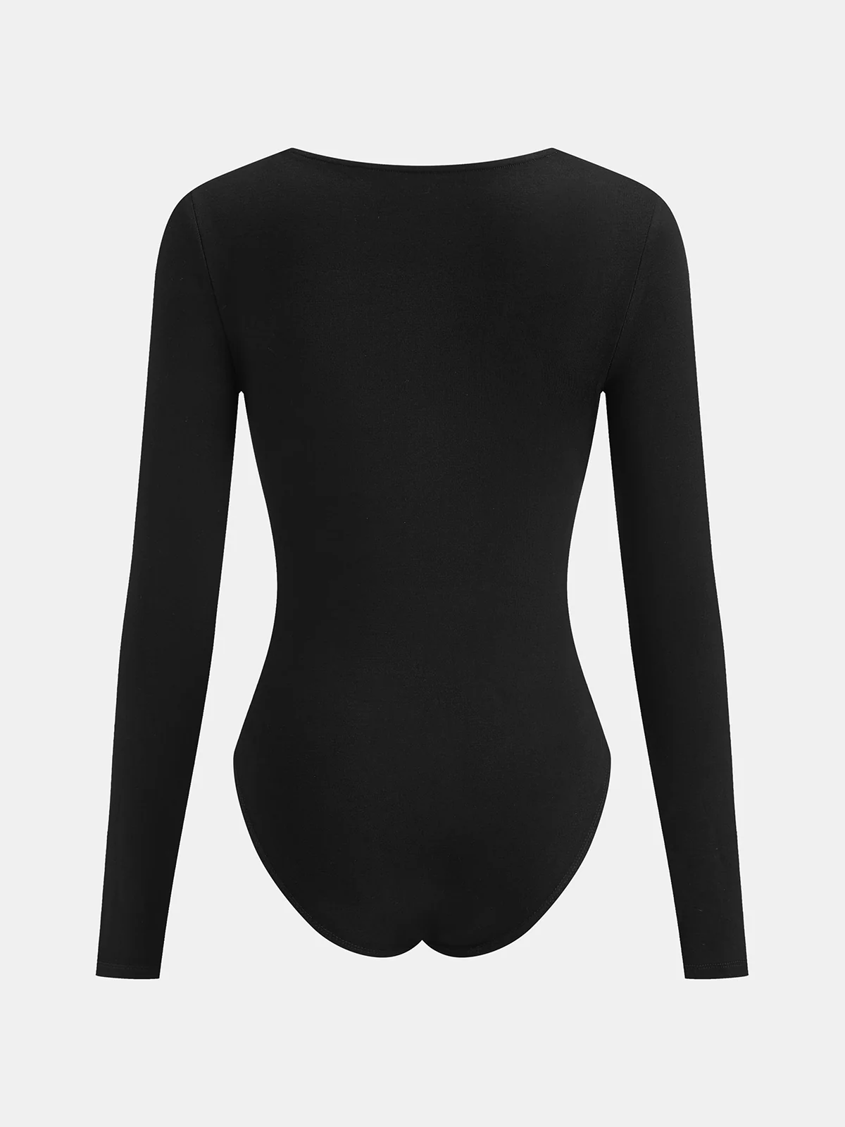 V-Neck Lace Trim Long Sleeve Bodysuit - Wholesalesil