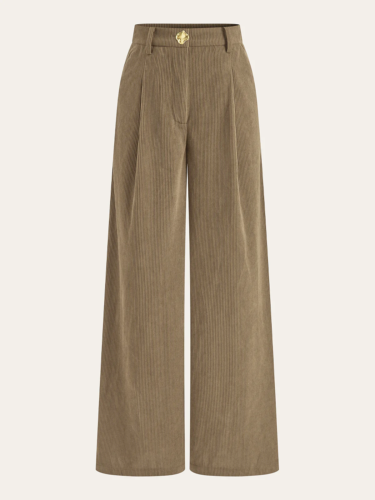 Corduroy Wide-Leg Pleated Pants - Wholesalesil