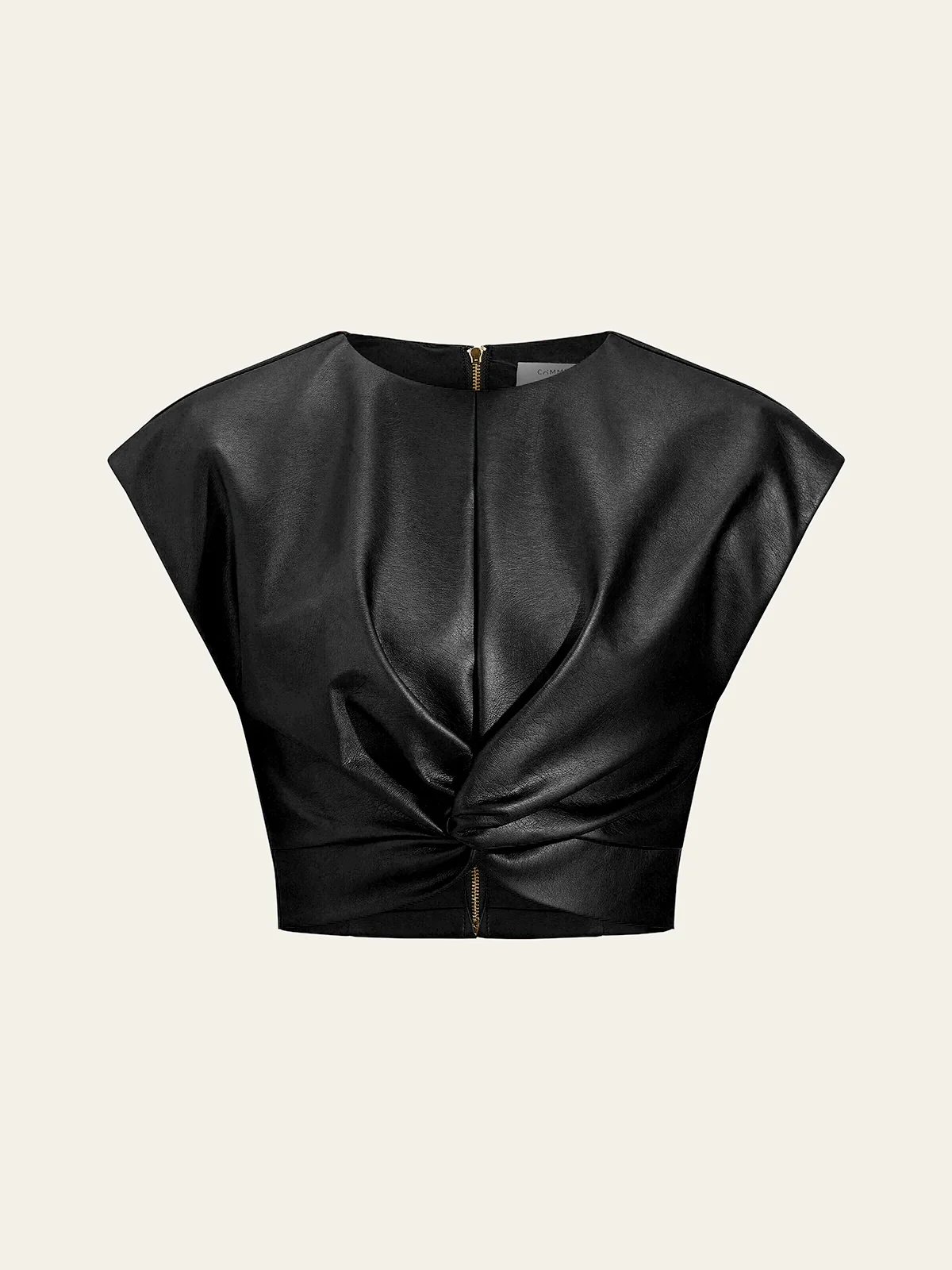 Faux Leather Knotted Top - Wholesalesil