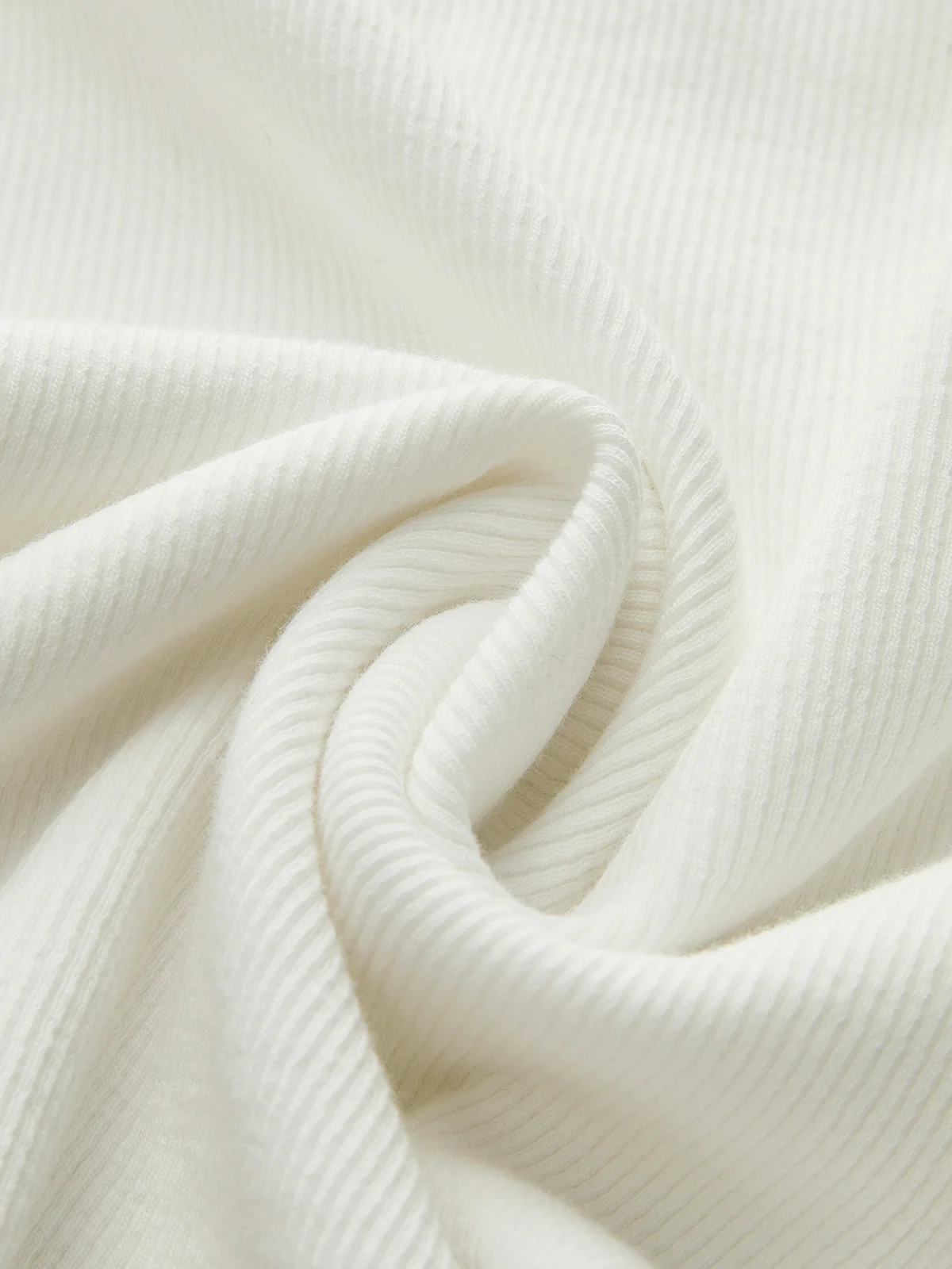 Cotton Blend Ribbed V-Neck Long Sleeve T-Shirt - Wholesalesil