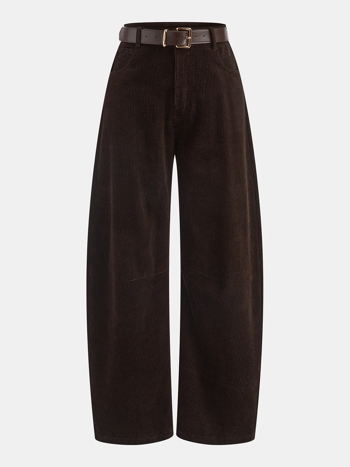 Belted Corduroy Wide-Leg Pants - Wholesalesil