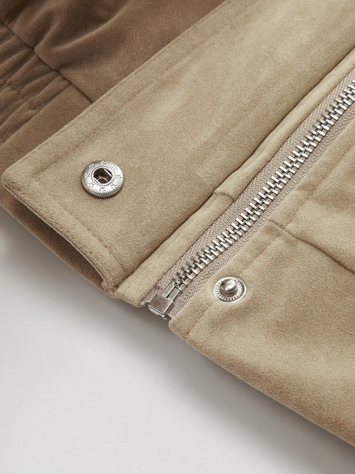 Oversized Suede Effect Utility Jacket - Wholesalesil