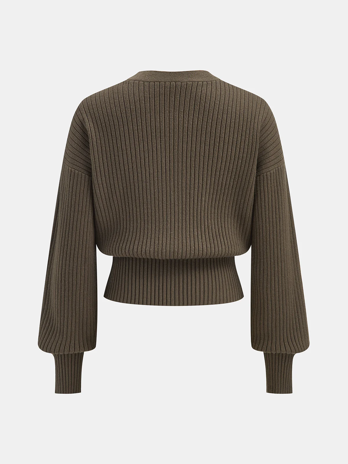 Metal Button Ribbed Cardigan - Wholesalesil