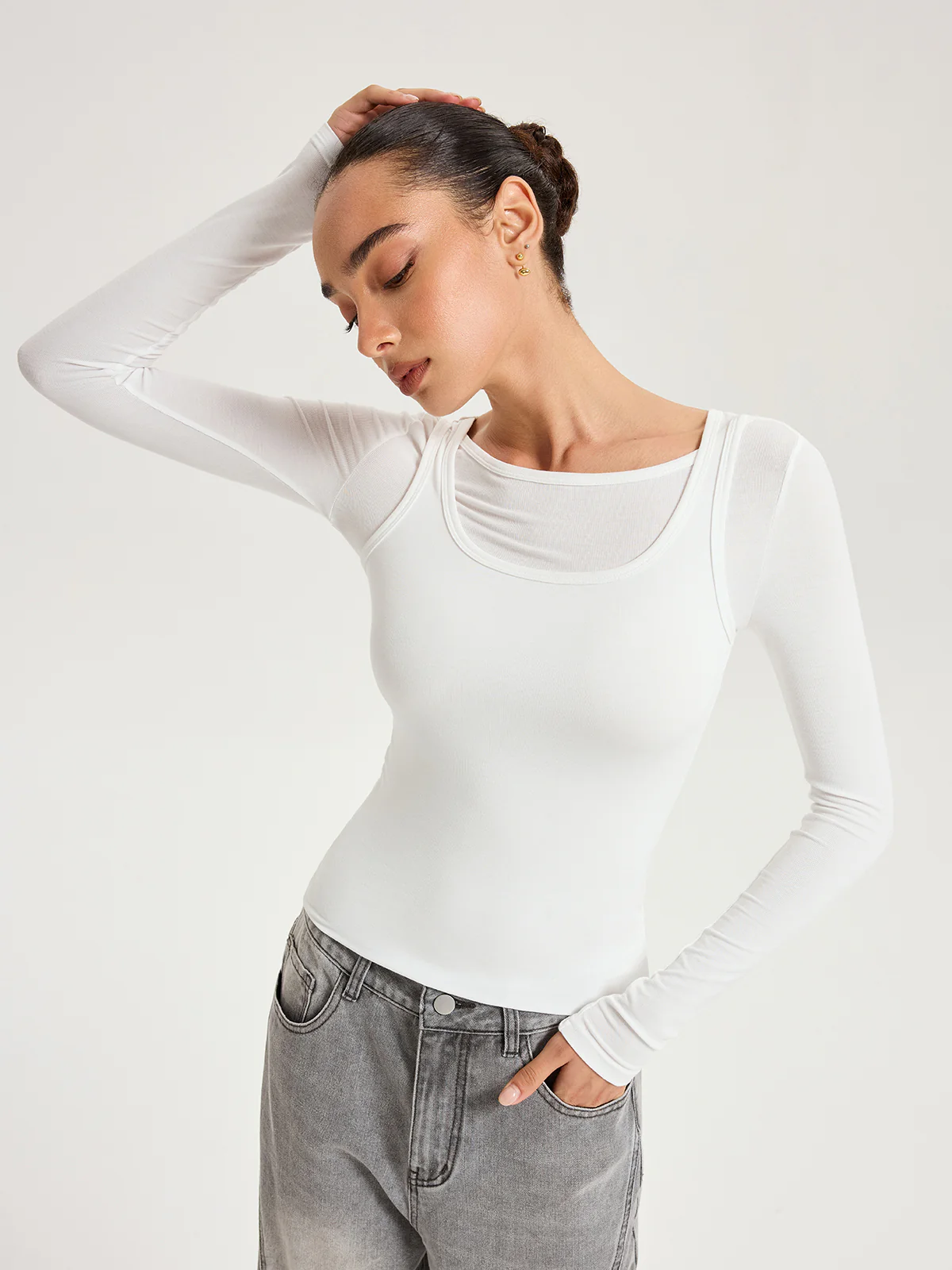 2 in 1 Long-Sleeve Top - Wholesalesil