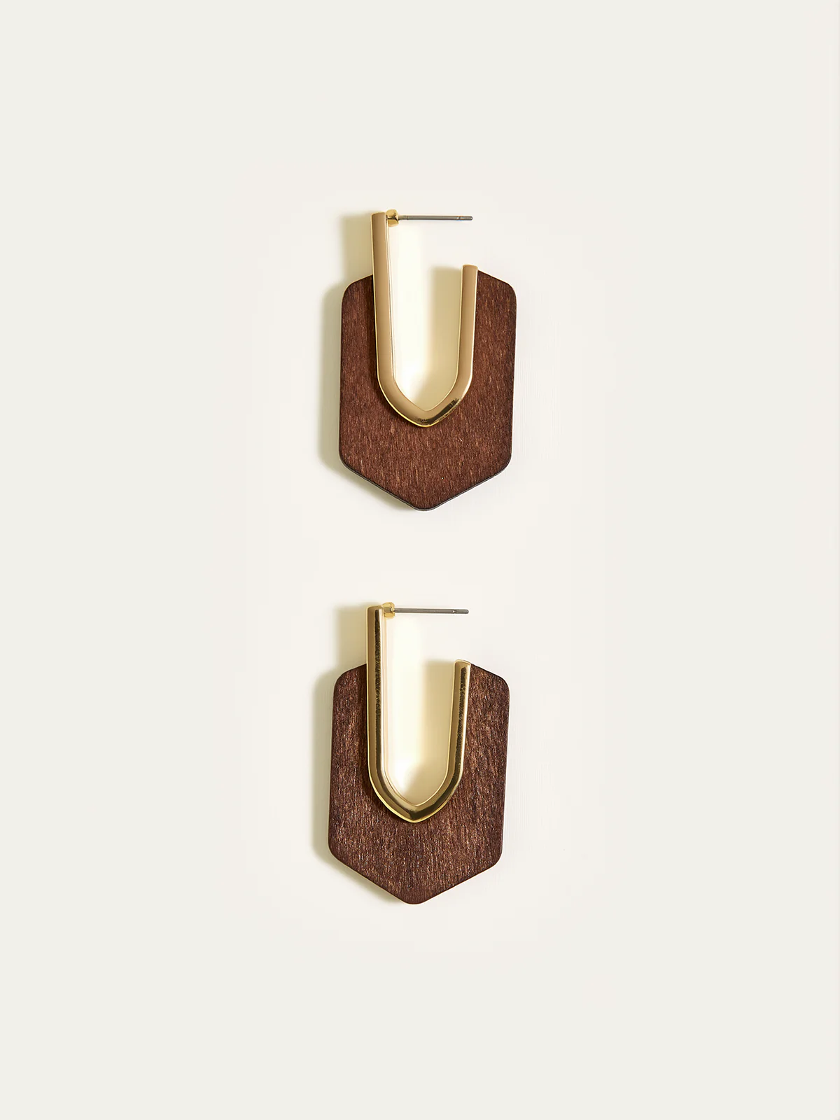 Wood Geometric Earrings - Wholesalesil