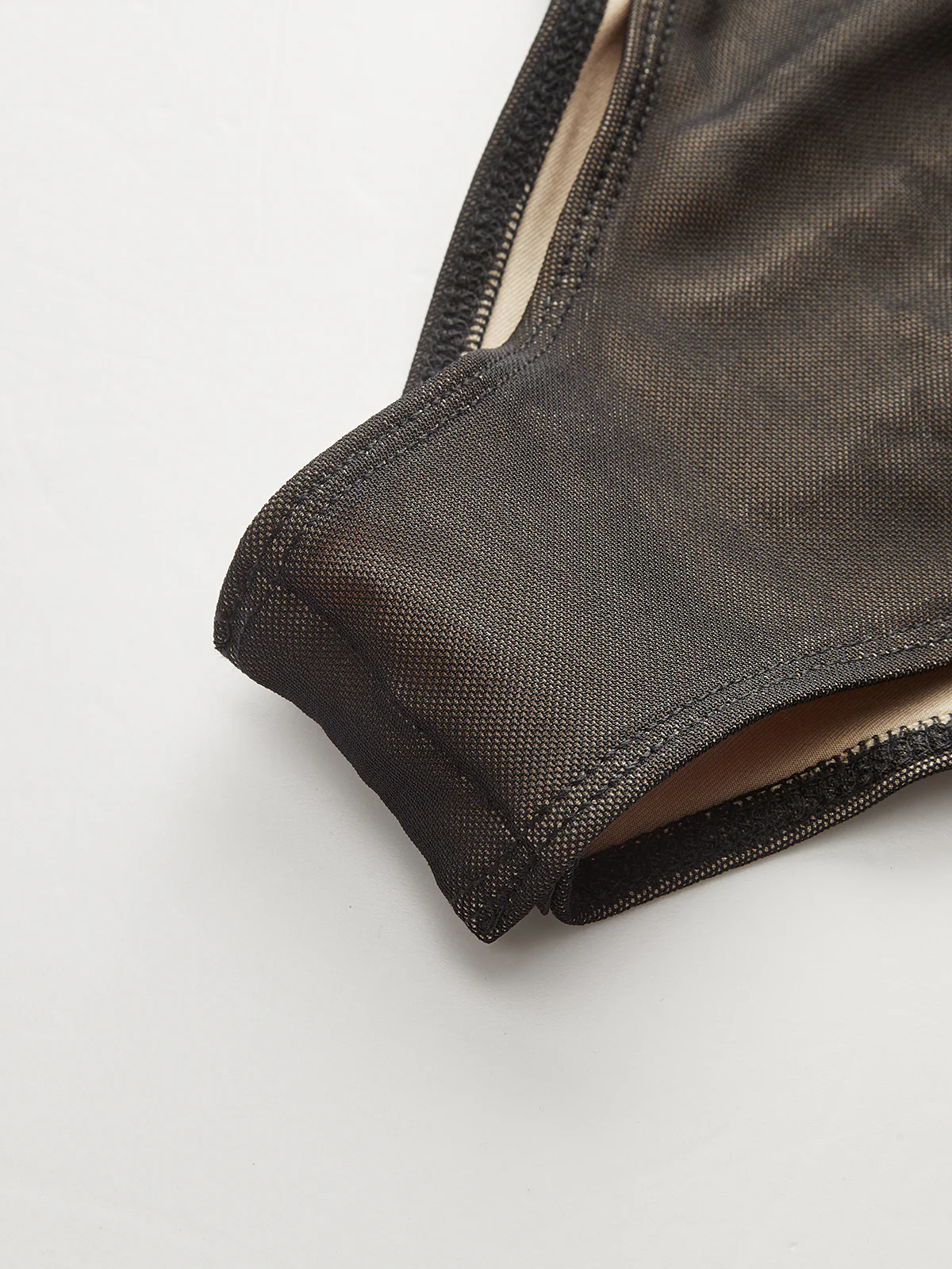 Sheer Mesh Ruched Long Sleeve Bodysuit - Wholesalesil