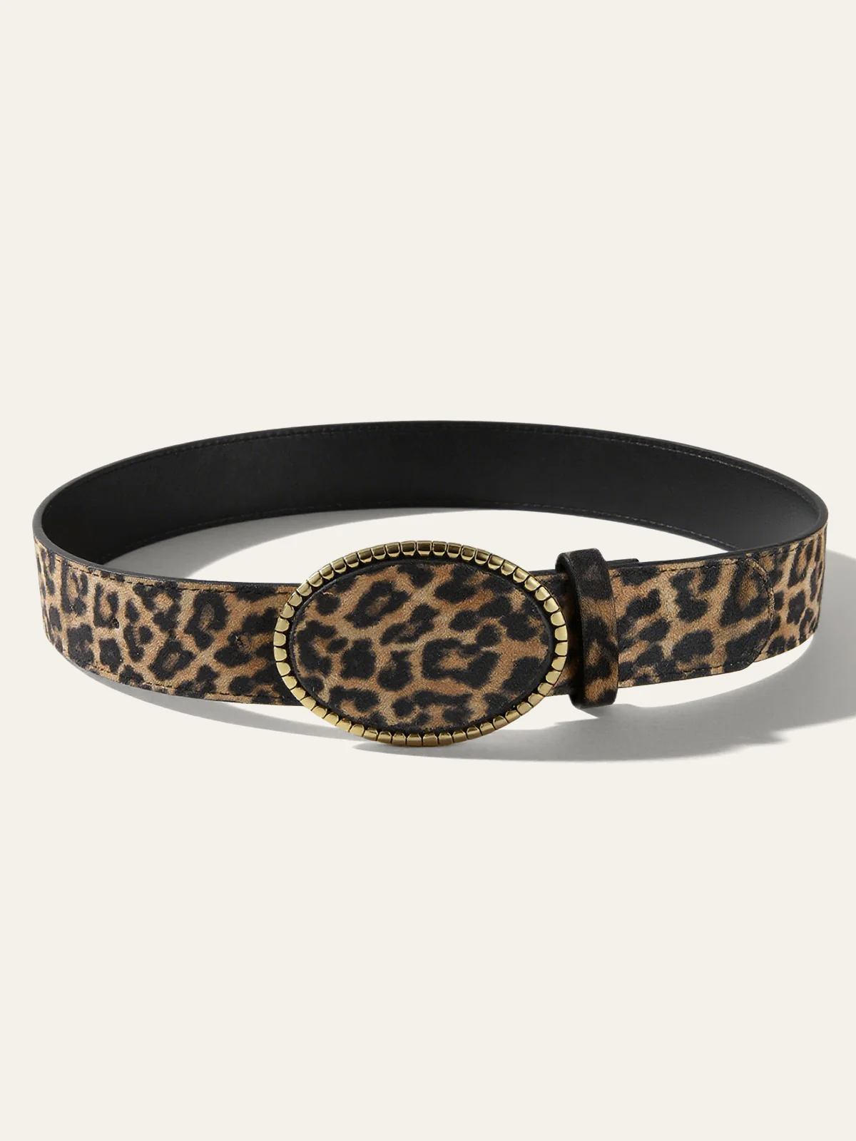 Leopard Print PU Leather Belt - Wholesalesil