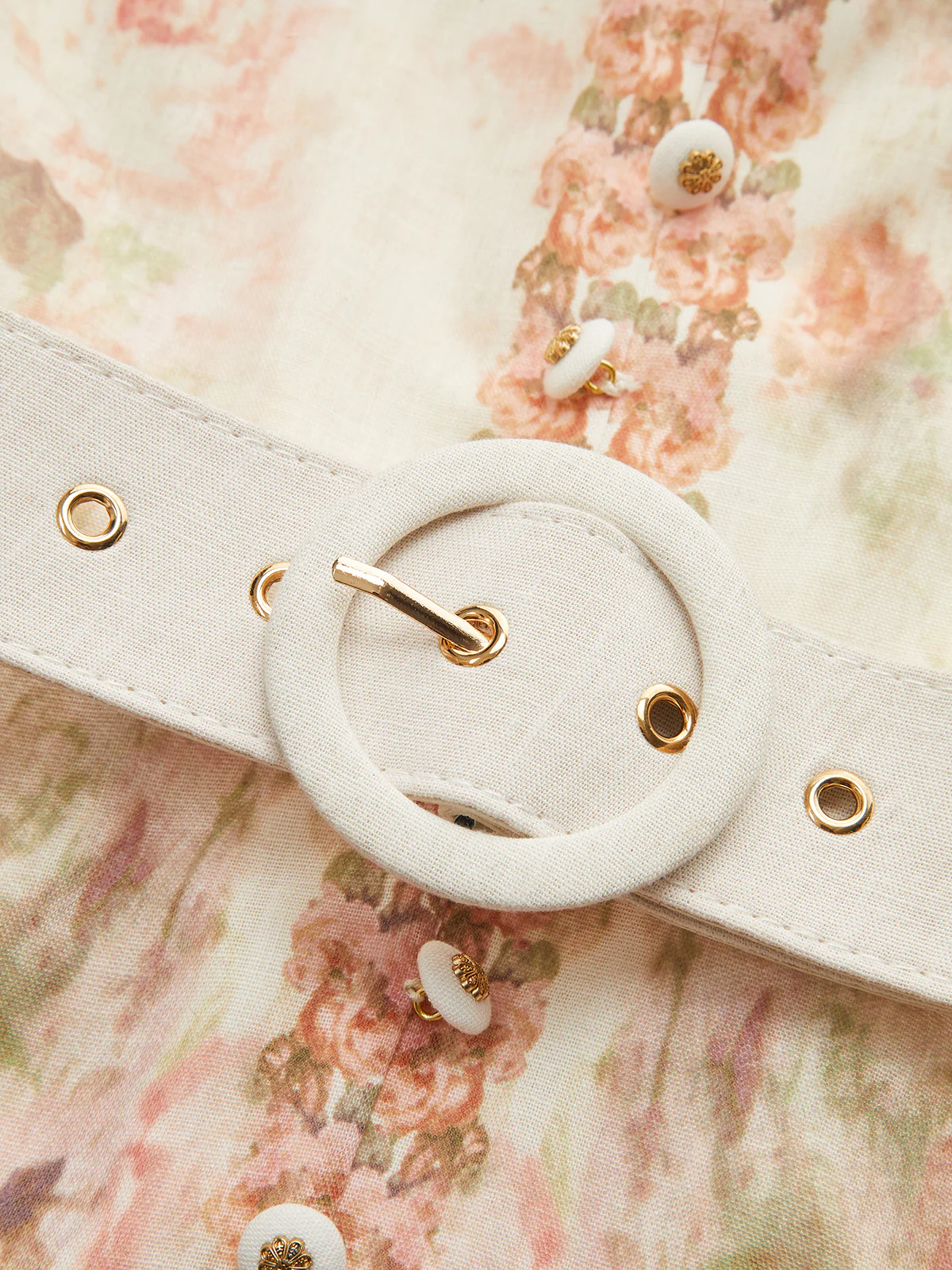 Leg-Of-Mutton Sleeve Floral Print Belted Maxi Dress - Wholesalesil