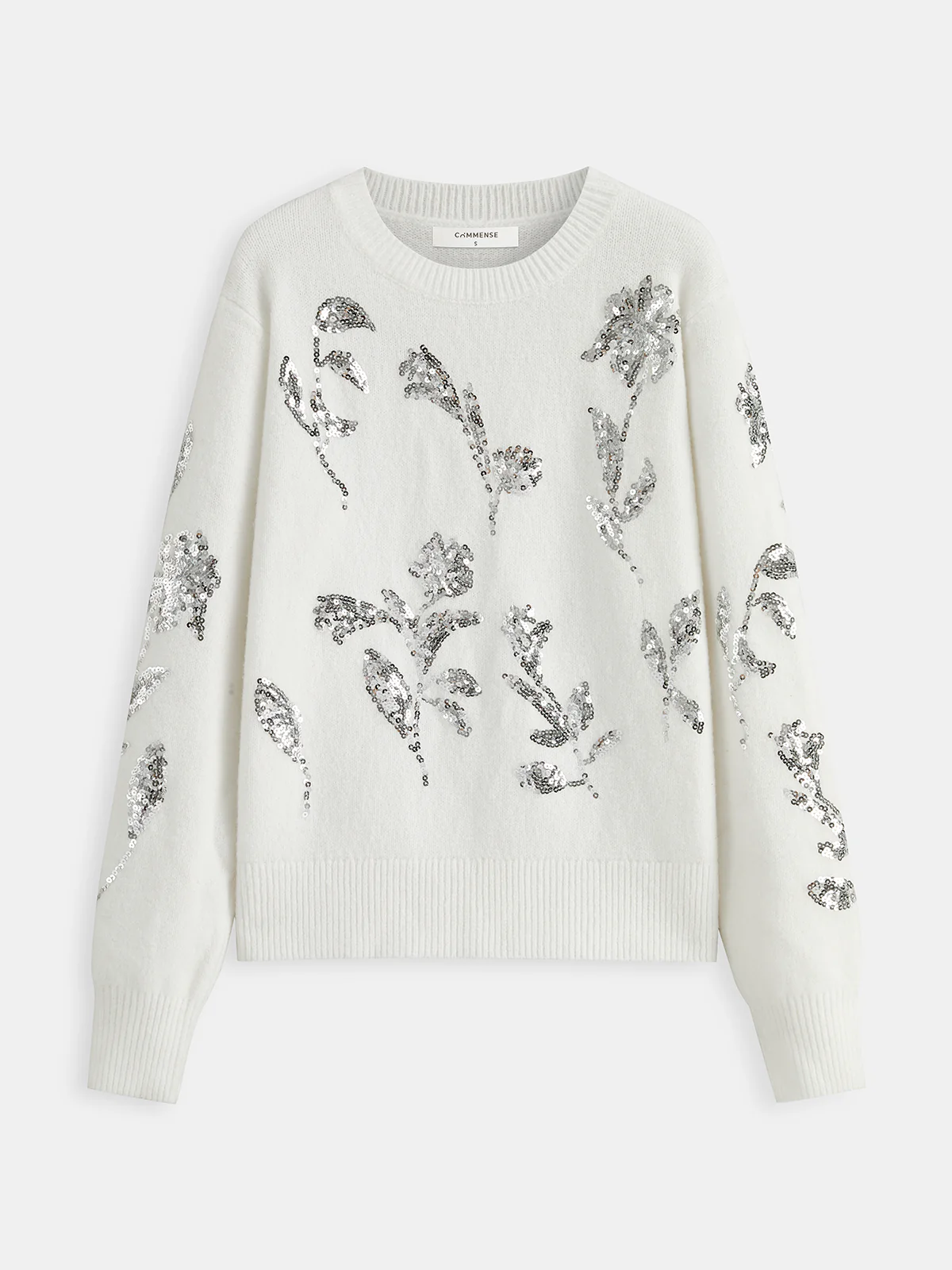 Sequin Floral Oversized Sweater - Wholesalesil