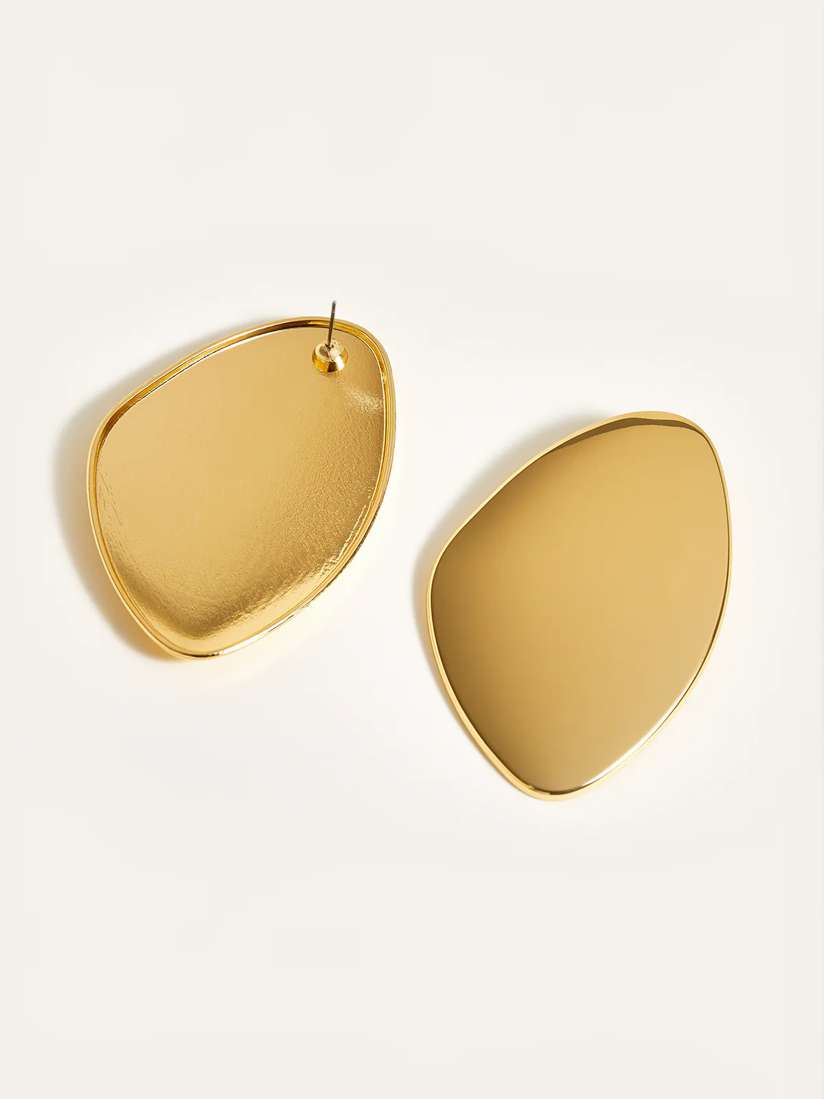 Golden Irregular  Smooth Earrings - Wholesalesil