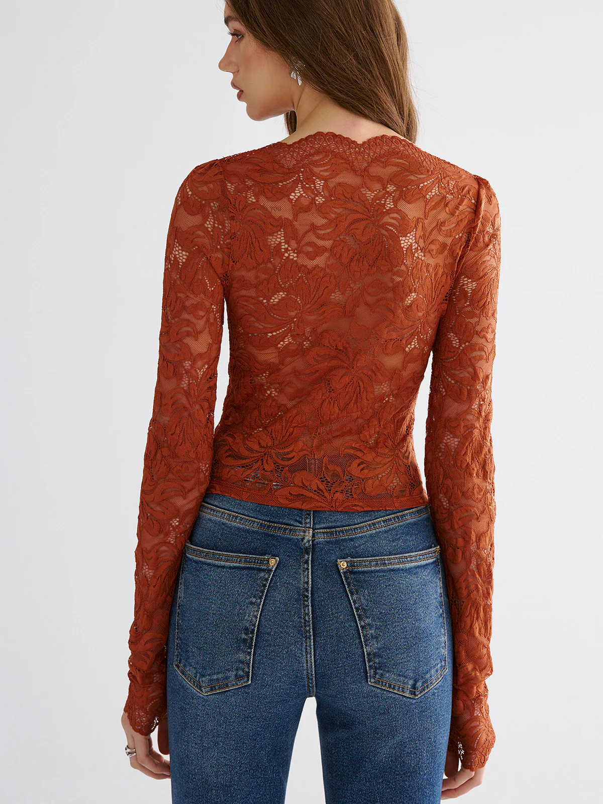 Flower Embroidered Cropped Lace Top - Wholesalesil