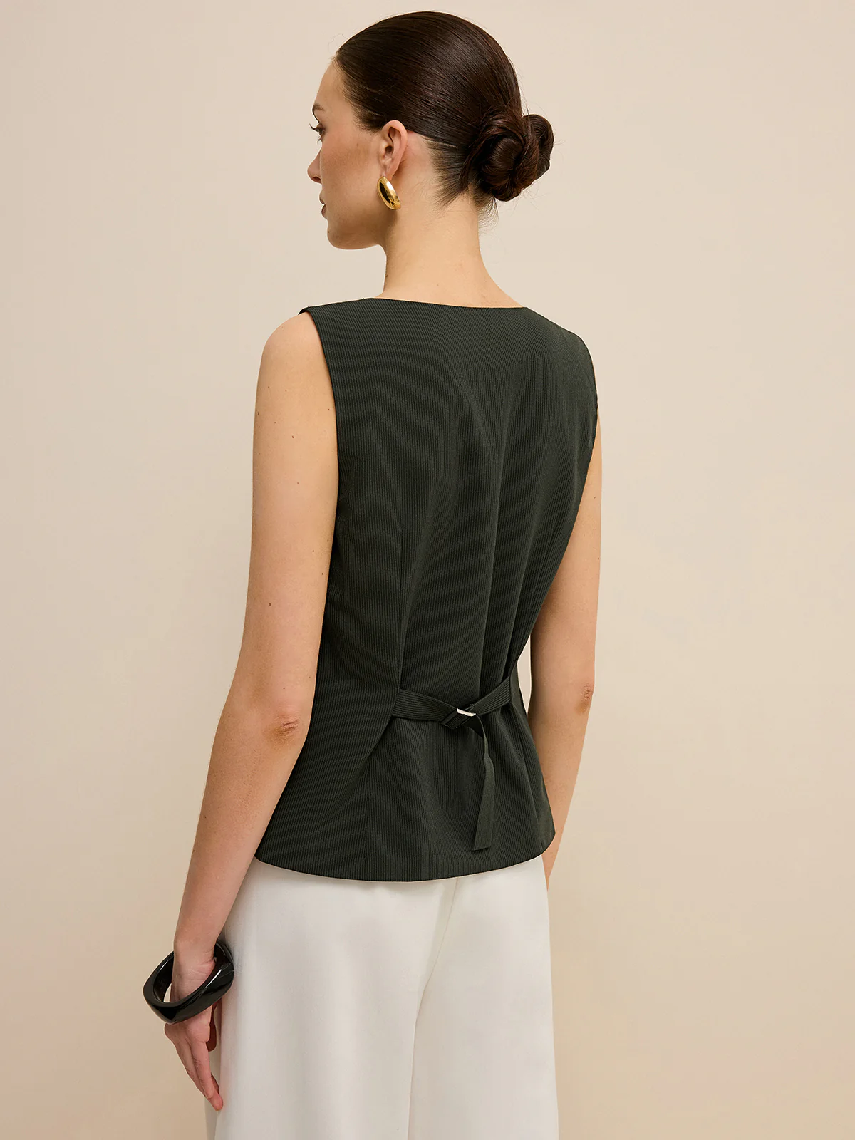 Pinstripe V-Neck Vest - Wholesalesil