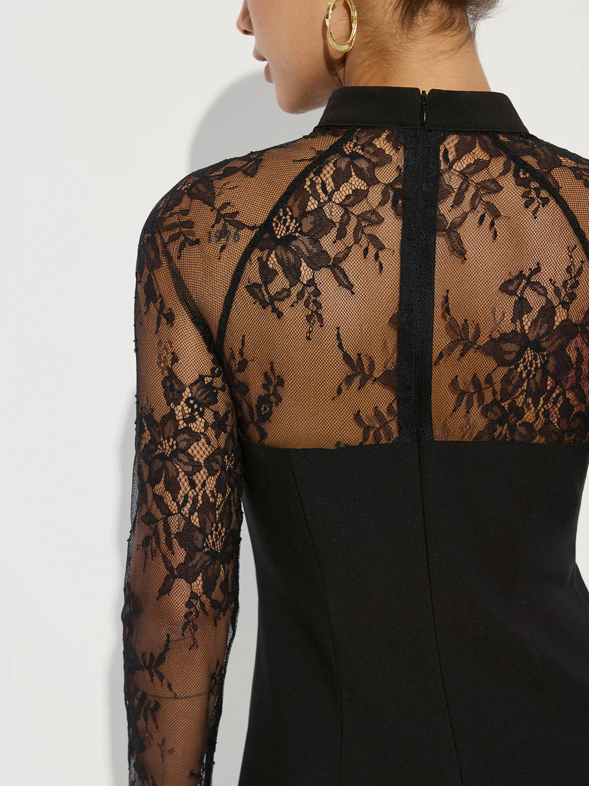 Lace Sleeve A-Line Mini Dress - Wholesalesil