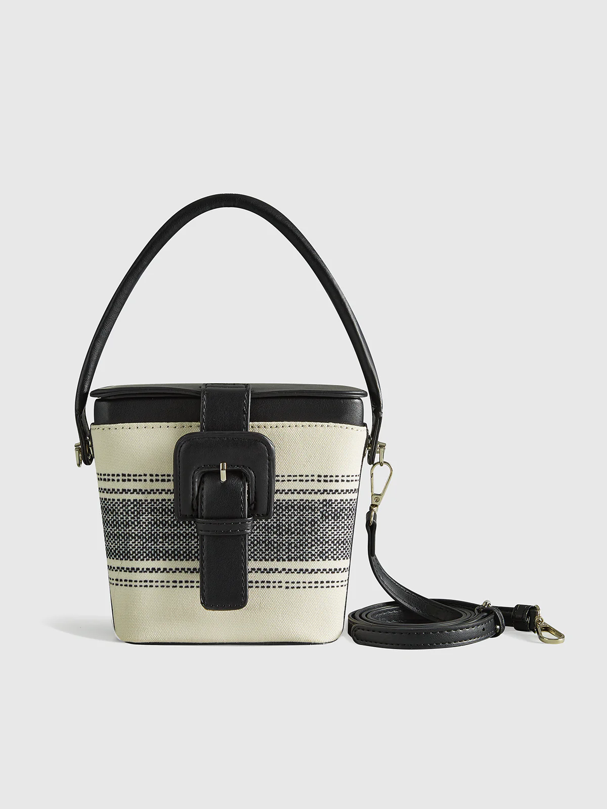 Striped Handle Box Bag - Wholesalesil