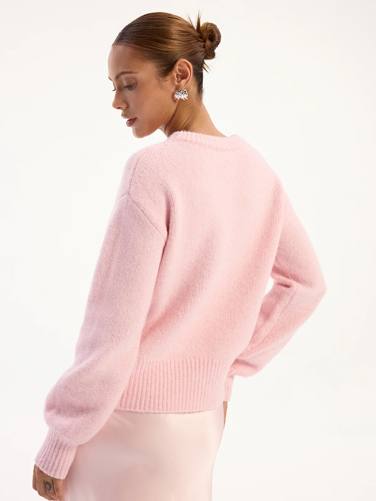 Wool Blend Crew Neck Sweater - Wholesalesil