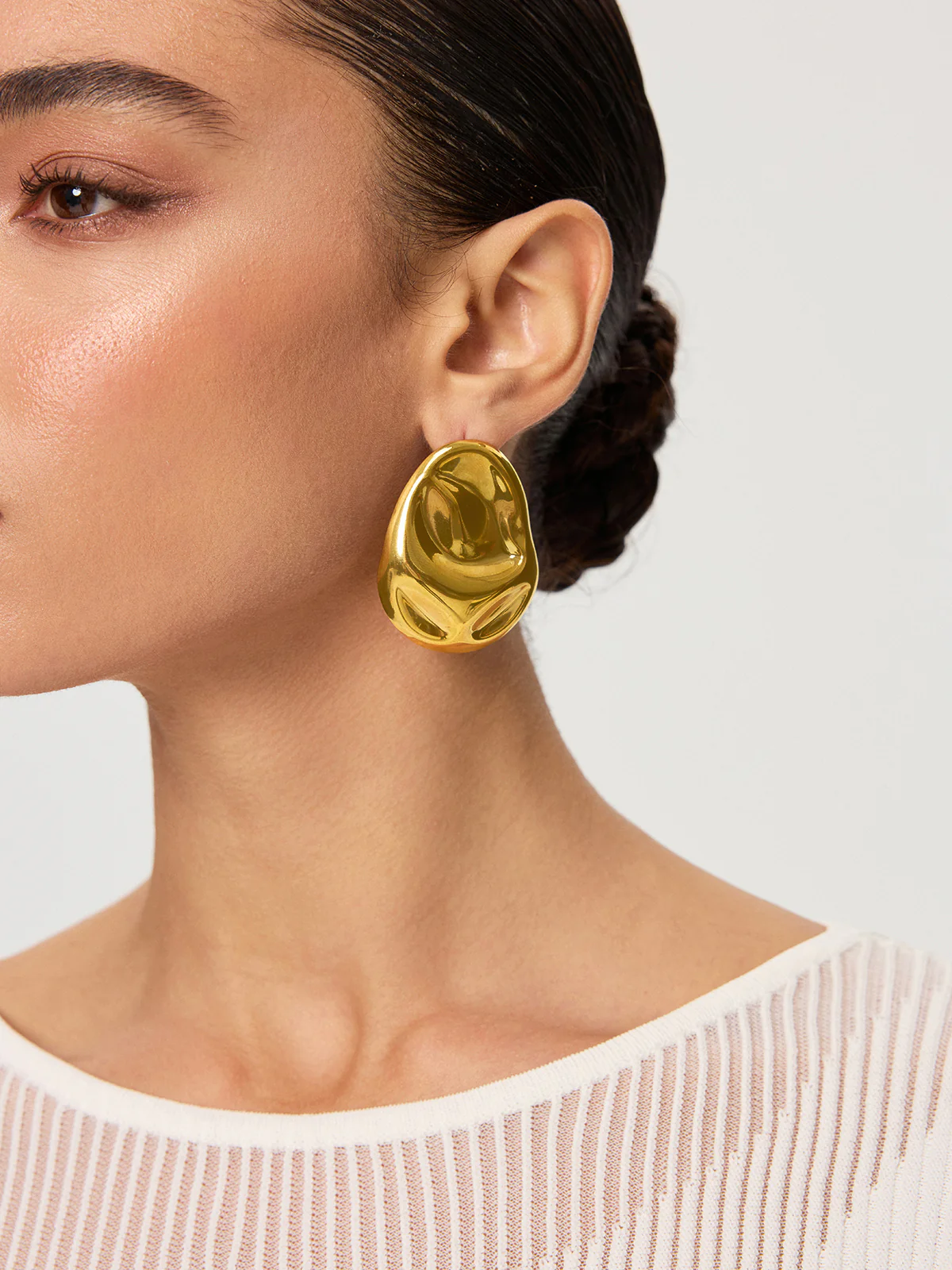 Oversized Irregular Shaped Drop Earrings - Wholesalesil