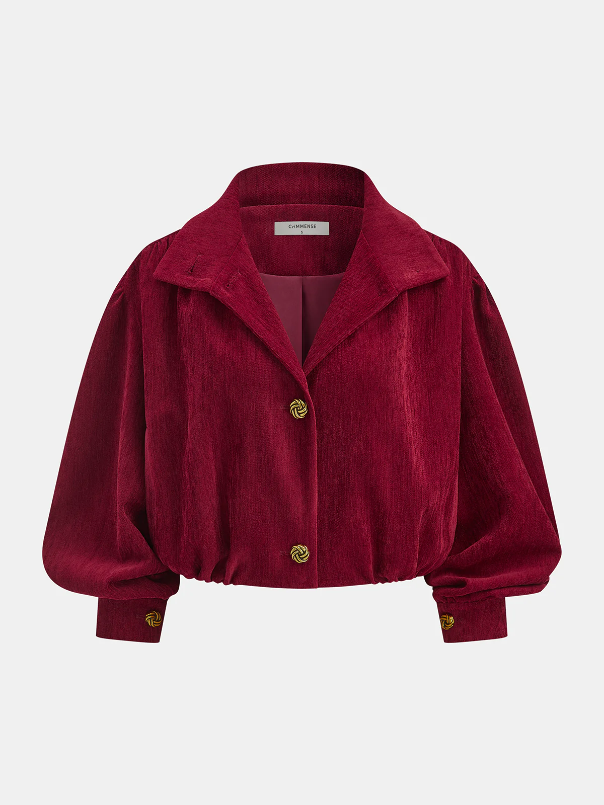 Puff Sleeve Suede Effect Cropped Jacket - Wholesalesil