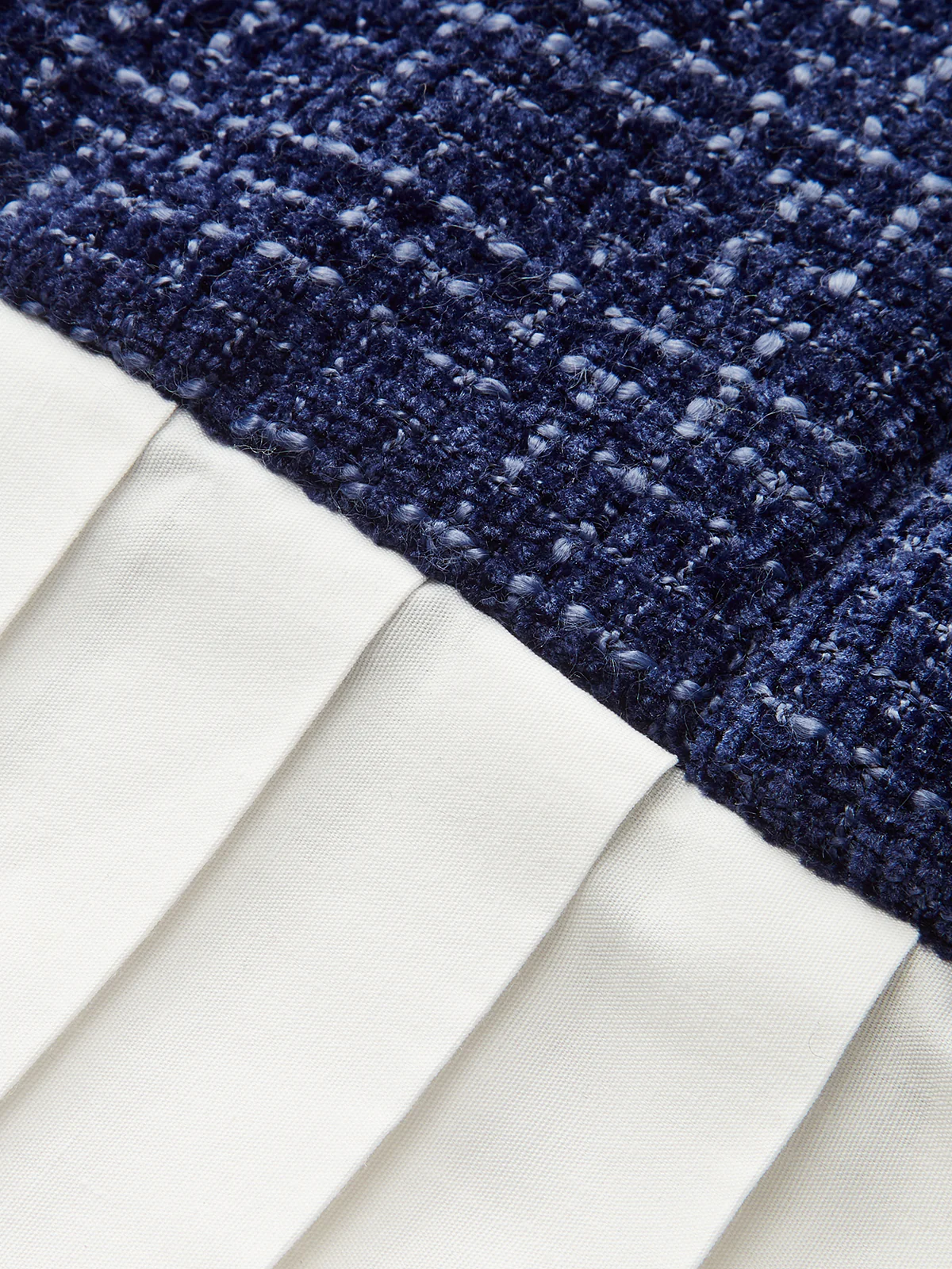 Pleated Hem Bow Neckline Tweed Mini Dress - Wholesalesil