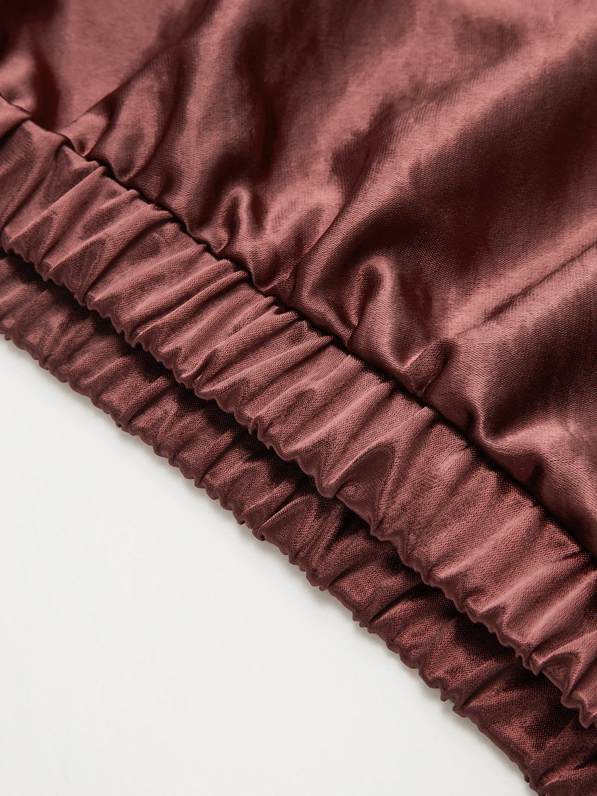 Satin Cowl Neck Cropped Cinched Blouse - Wholesalesil