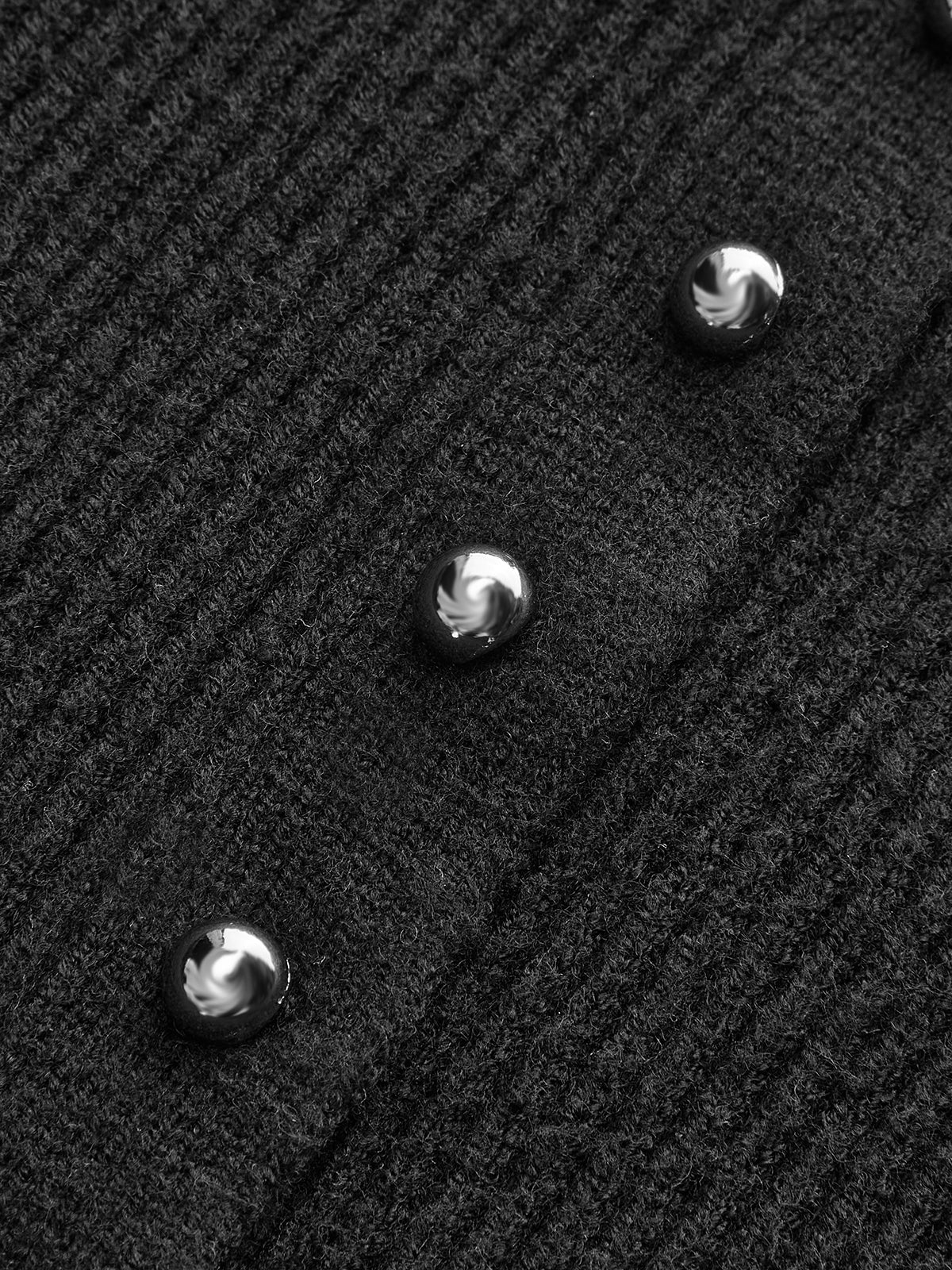 Puff Sleeve Rib-Knit Cardigan - Wholesalesil