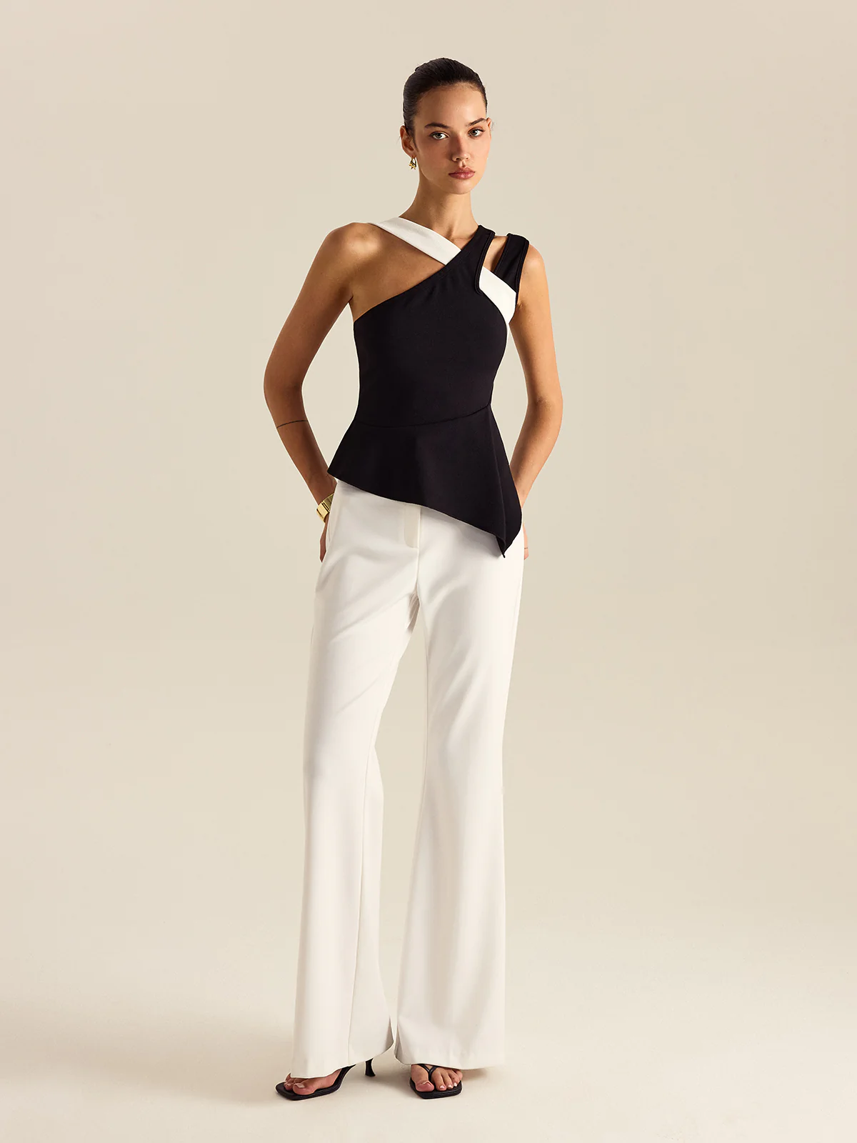 Asymmetric Peplum Top - Wholesalesil