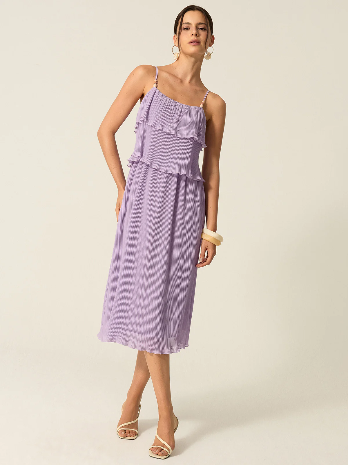 Tiered Pleated Maxi Dress - Wholesalesil