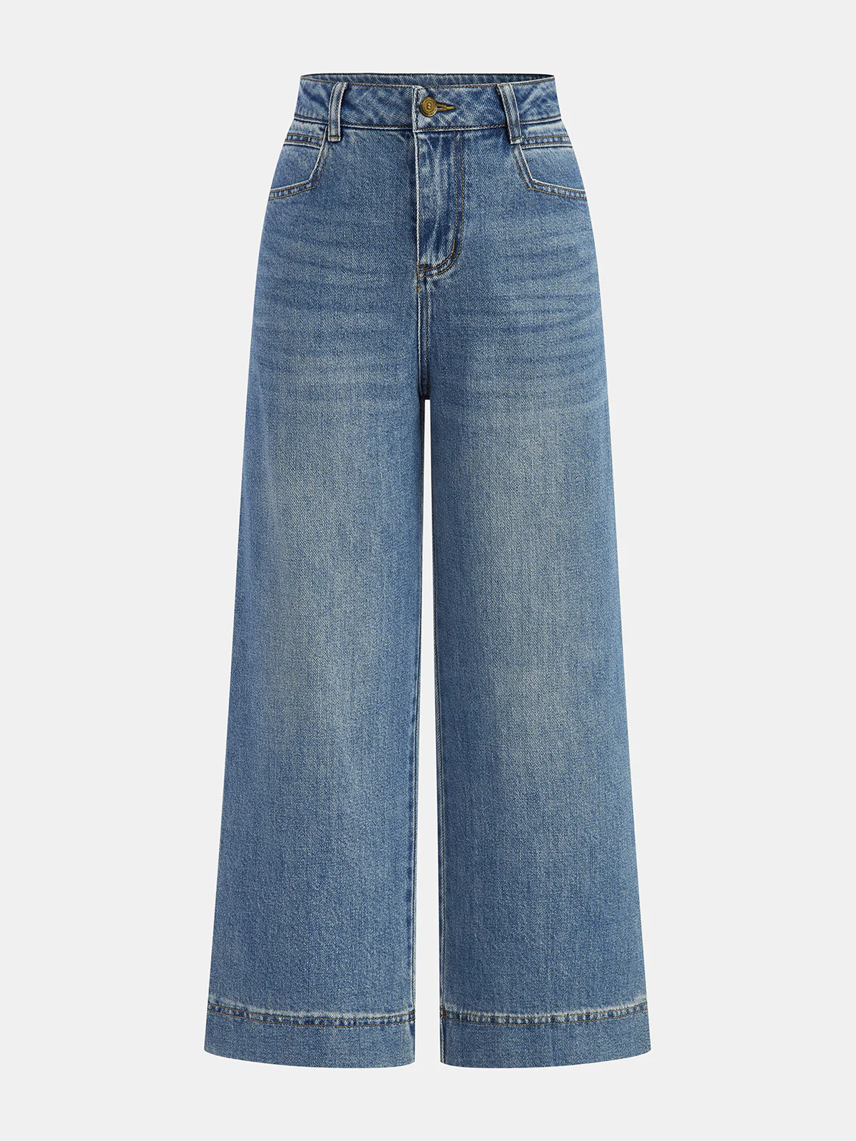High-Waisted Wide-Leg Jeans - Wholesalesil