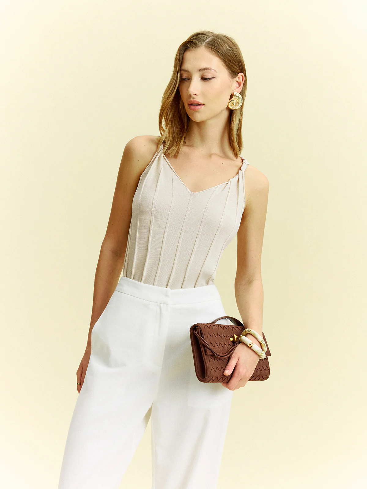 Knotted Strap Tank Top - Wholesalesil