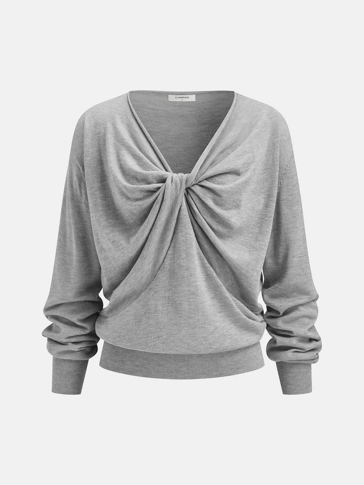 Twist-Front Wool-Blend Knit Sweater - Wholesalesil