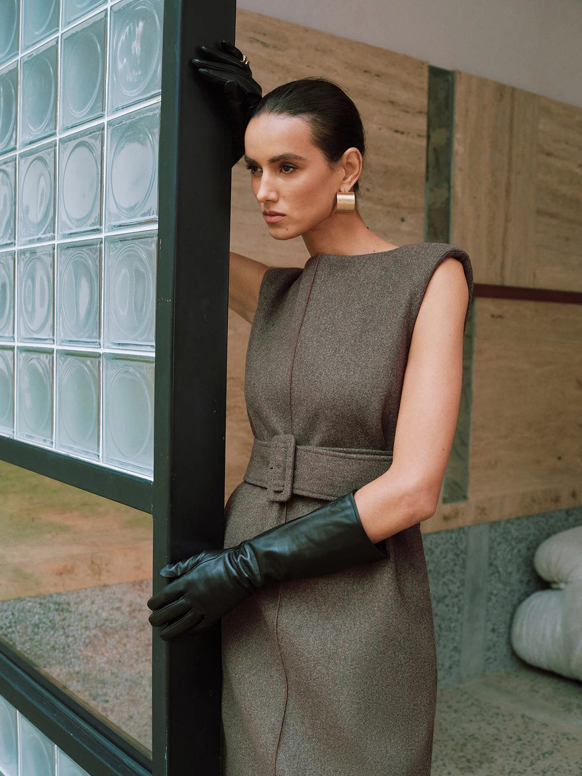 Belted Sleeveless Midi Dress - Wholesalesil