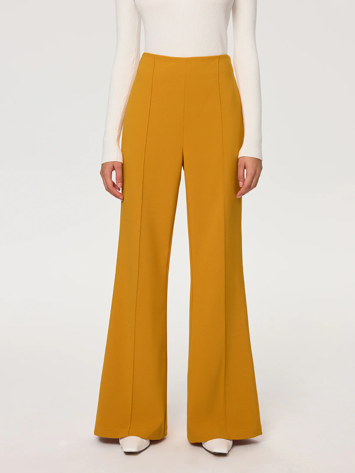 Mid-Waist Flare Pants - Wholesalesil