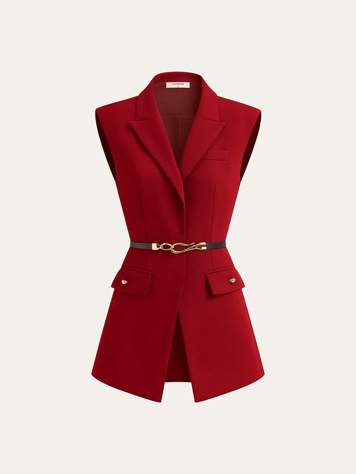 Belted Cap Sleeve Vest - Wholesalesil