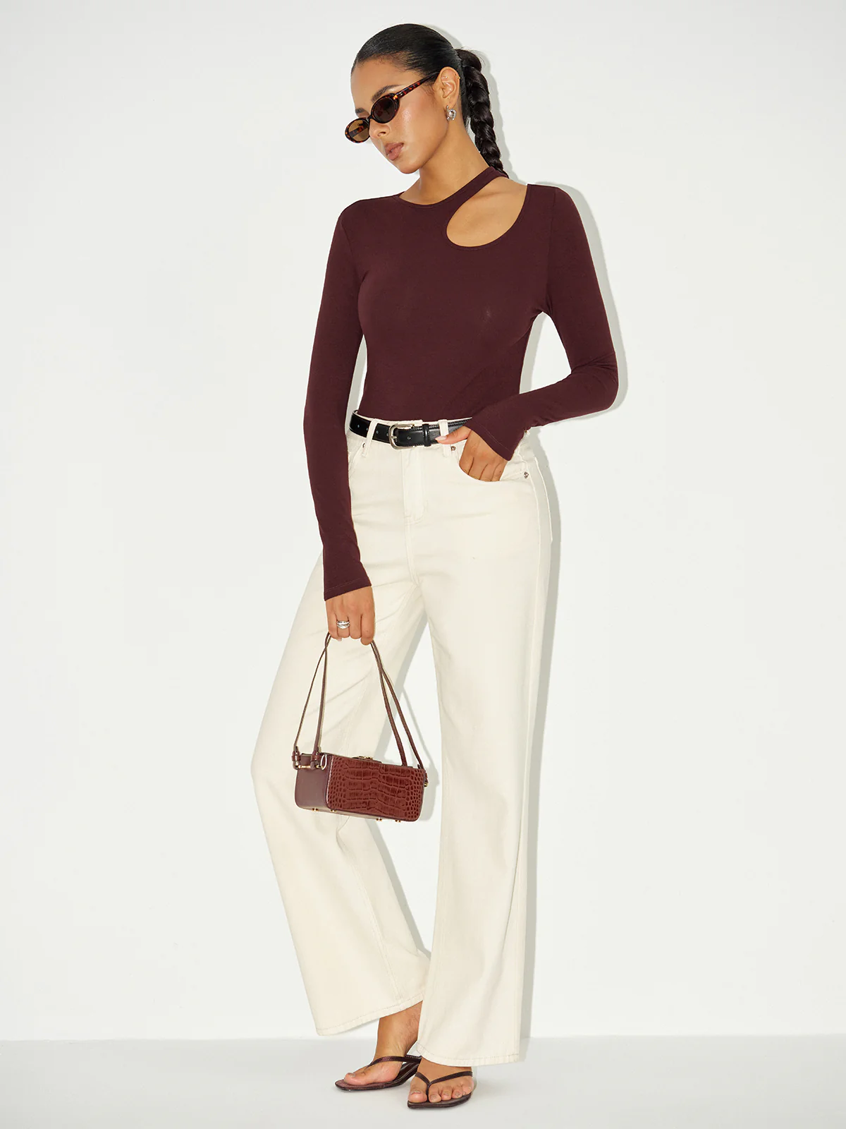 Long Sleeve Cut-Out Bodysuit - Wholesalesil