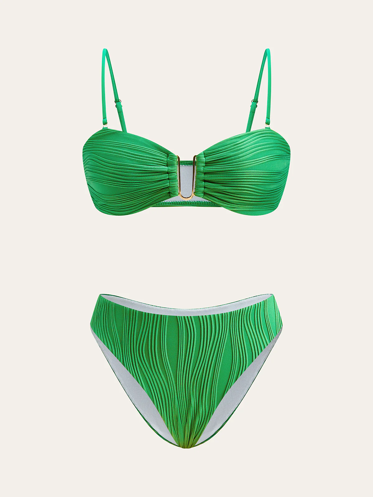 Textured Bikini Set - Wholesalesil