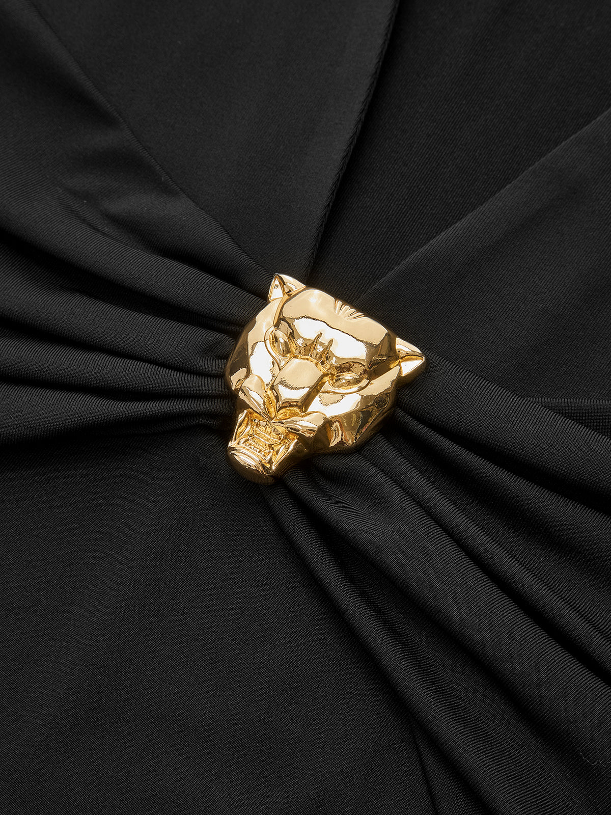 Metal Detail V-Neck Long Sleeve Blouse - Wholesalesil