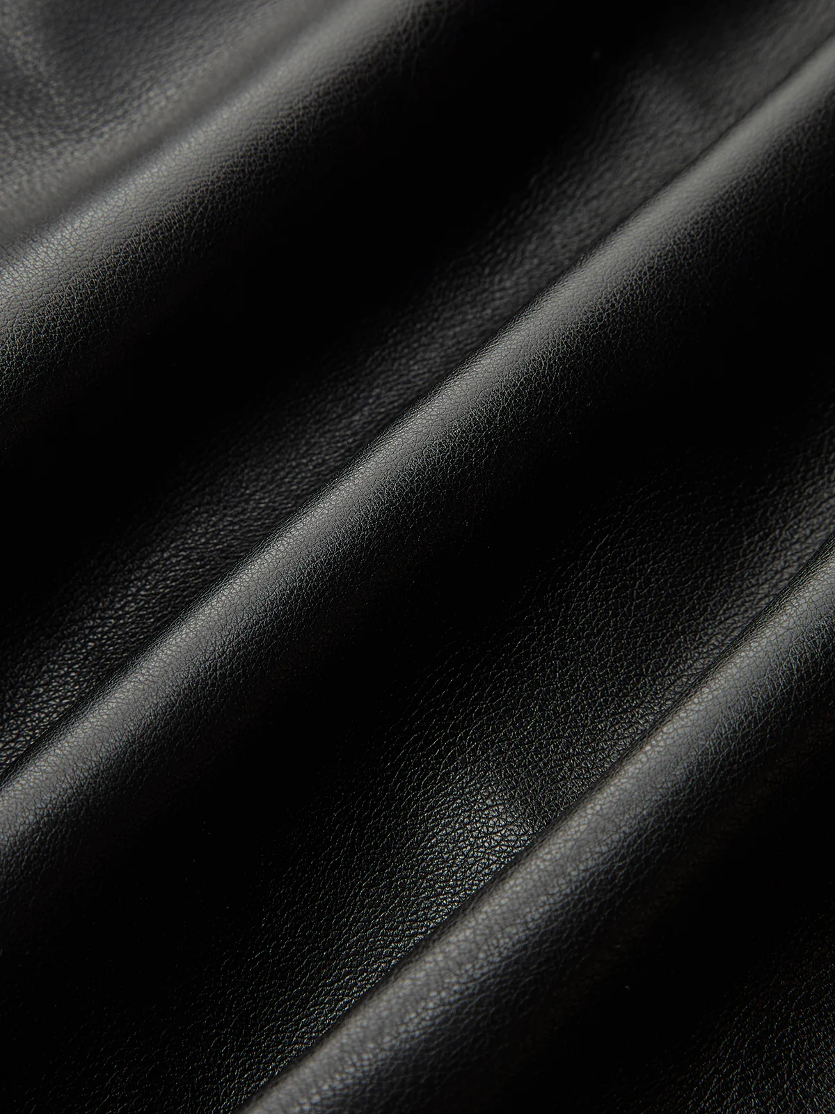 Asymmetric PU Leather Panel Blouse - Wholesalesil