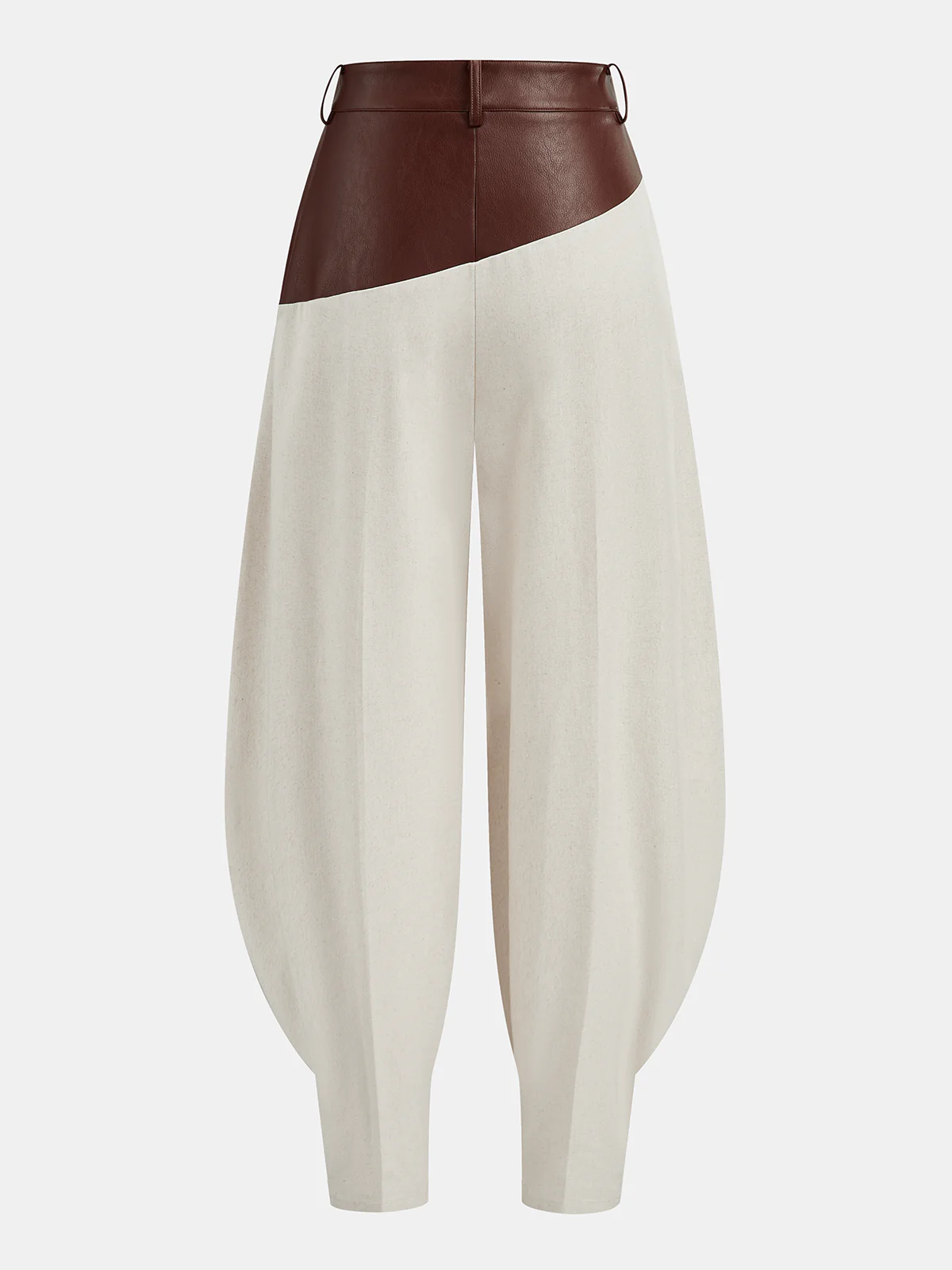 Faux Leather Paneled Balloon Pants - Wholesalesil