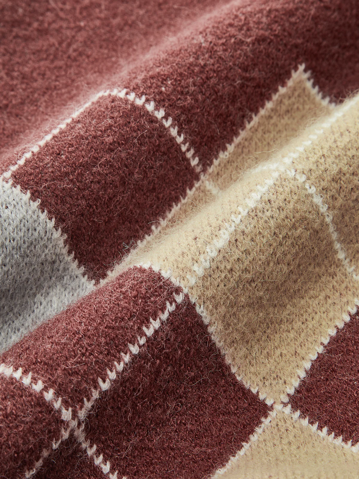 Mock Neck Argyle Sweater - Wholesalesil